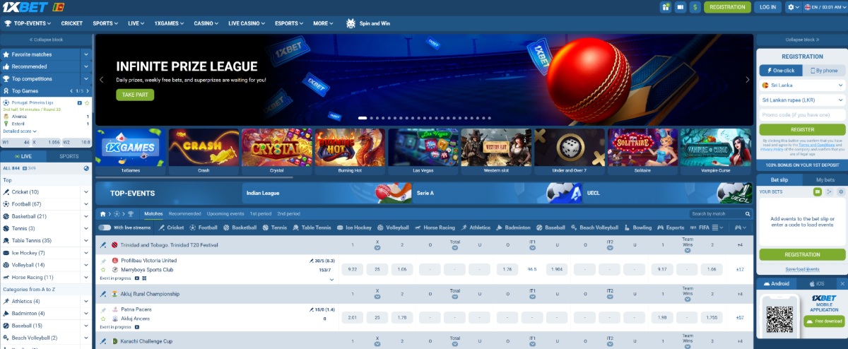 1xBet Sri Lanka site