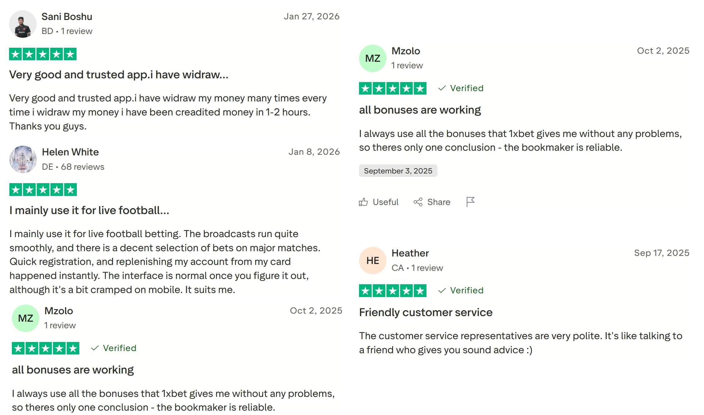1xBet reviews