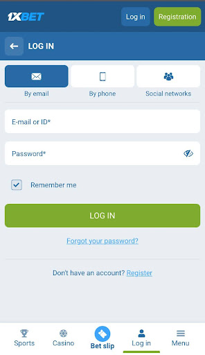 1xBet login mobile