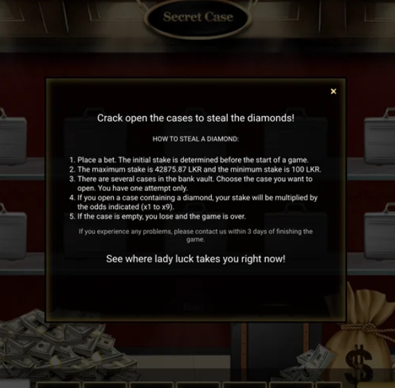 Secret Case Casino Game Rules